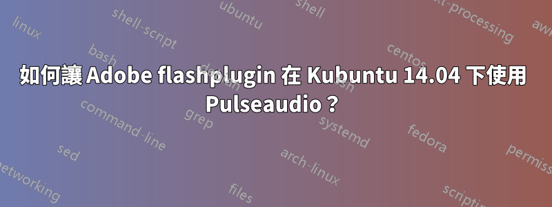 如何讓 Adob​​e flashplugin 在 Kubuntu 14.04 下使用 Pulseaudio？