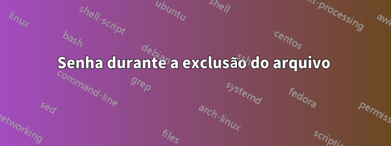 Senha durante a exclusão do arquivo
