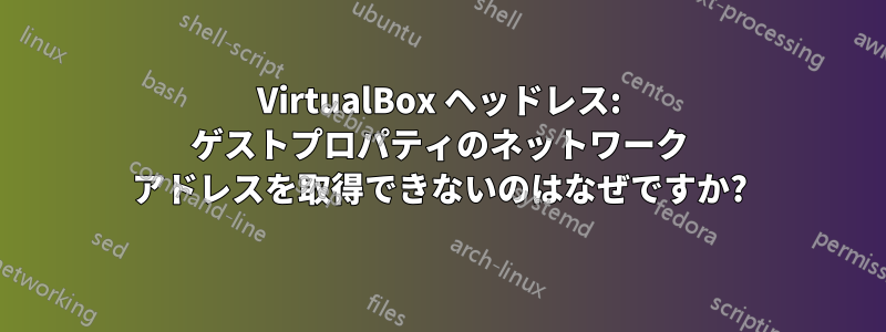 VirtualBox ヘッドレス: ゲストプロパティのネットワーク アドレスを取得できないのはなぜですか?