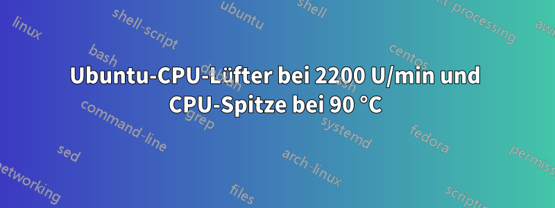Ubuntu-CPU-Lüfter bei 2200 U/min und CPU-Spitze bei 90 °C