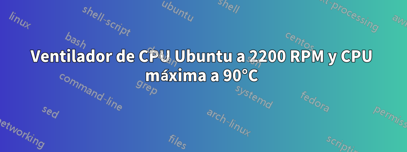 Ventilador de CPU Ubuntu a 2200 RPM y CPU máxima a 90°C