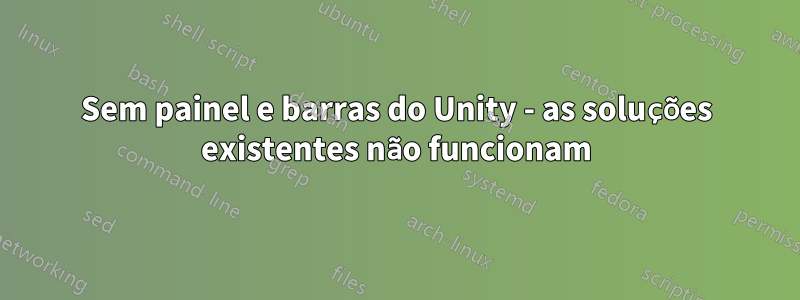 Sem painel e barras do Unity - as soluções existentes não funcionam