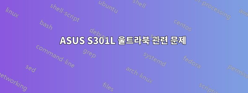 ASUS S301L 울트라북 관련 문제