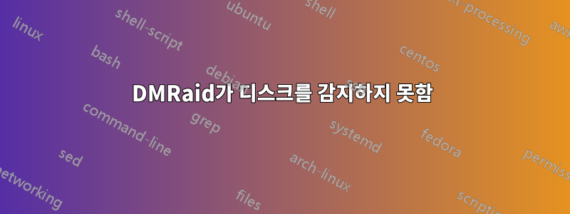 DMRaid가 디스크를 감지하지 못함