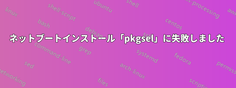 ネットブートインストール「pkgsel」に失敗しました