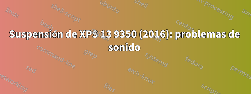 Suspensión de XPS 13 9350 (2016): problemas de sonido