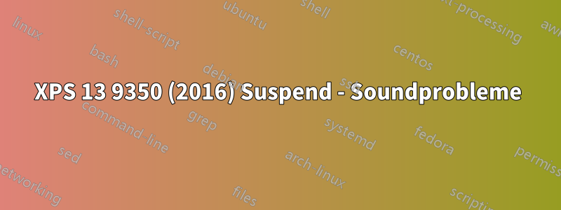 XPS 13 9350 (2016) Suspend - Soundprobleme