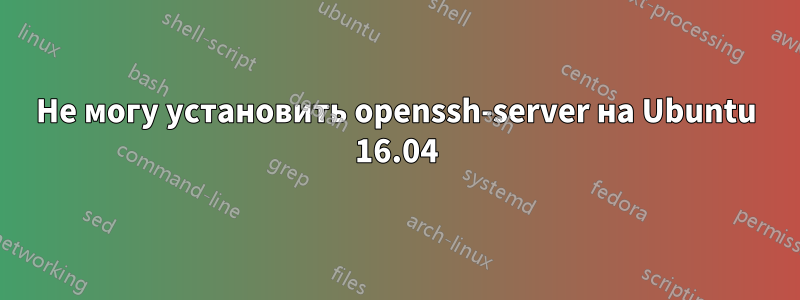 Не могу установить openssh-server на Ubuntu 16.04