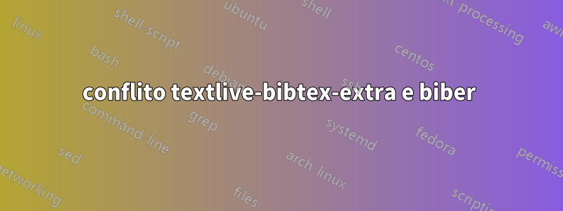 conflito textlive-bibtex-extra e biber