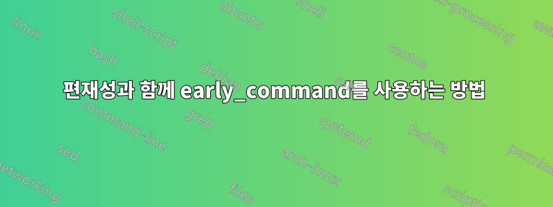 편재성과 함께 early_command를 사용하는 방법