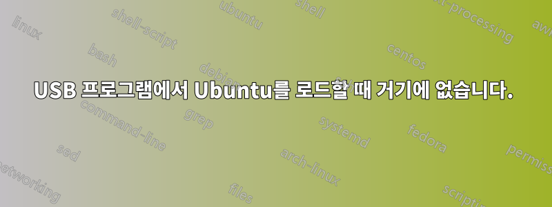 USB 프로그램에서 Ubuntu를 로드할 때 거기에 없습니다.