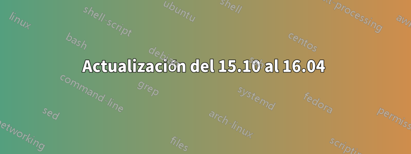 Actualización del 15.10 al 16.04