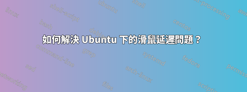 如何解決 Ubuntu 下的滑鼠延遲問題？