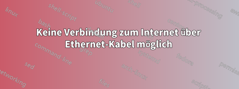 Keine Verbindung zum Internet über Ethernet-Kabel möglich