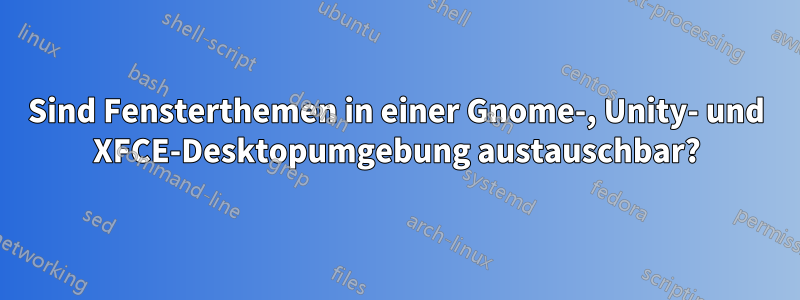 Sind Fensterthemen in einer Gnome-, Unity- und XFCE-Desktopumgebung austauschbar?