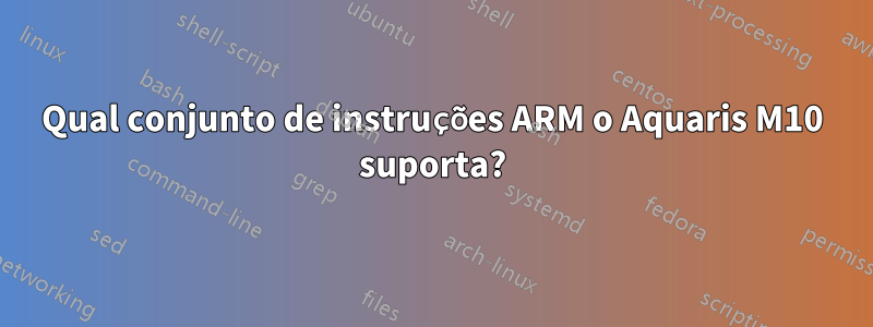 Qual conjunto de instruções ARM o Aquaris M10 suporta?