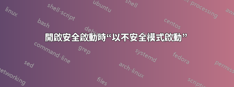 開啟安全啟動時“以不安全模式啟動”