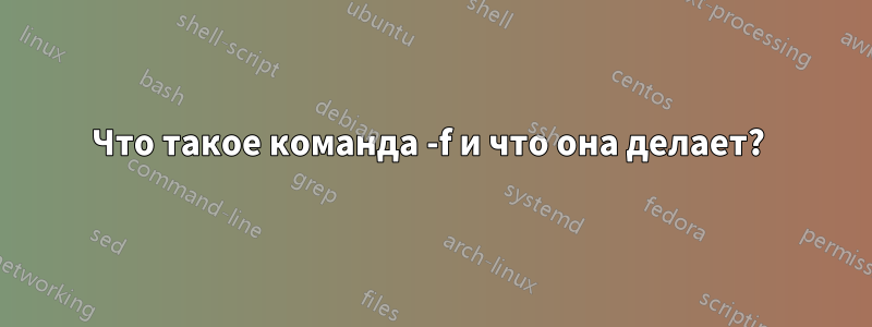 Что такое команда -f и что она делает? 