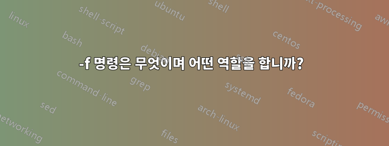 -f 명령은 무엇이며 어떤 역할을 합니까? 