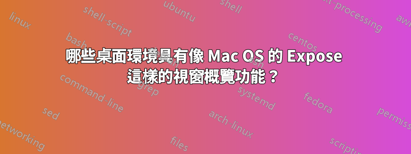 哪些桌面環境具有像 Mac OS 的 Expose 這樣的視窗概覽功能？