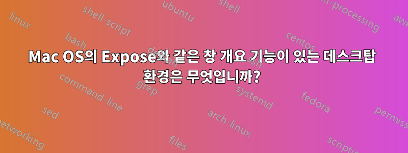 Mac OS의 Expose와 같은 창 개요 기능이 있는 데스크탑 환경은 무엇입니까?