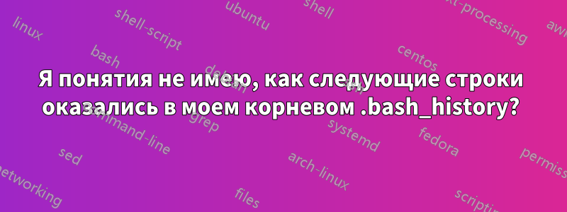 Я понятия не имею, как следующие строки оказались в моем корневом .bash_history?