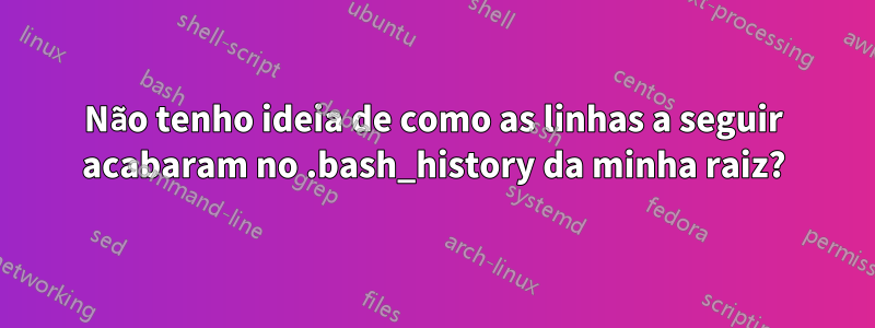 Não tenho ideia de como as linhas a seguir acabaram no .bash_history da minha raiz?