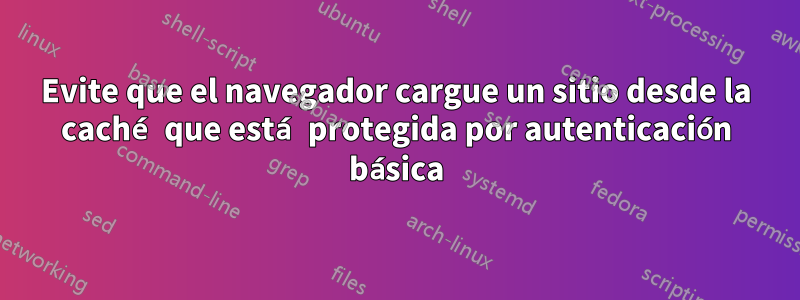 Evite que el navegador cargue un sitio desde la caché que está protegida por autenticación básica