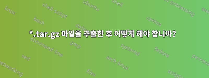 *.tar.gz 파일을 추출한 후 어떻게 해야 합니까? 