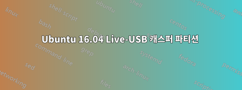 Ubuntu 16.04 Live-USB 캐스퍼 파티션