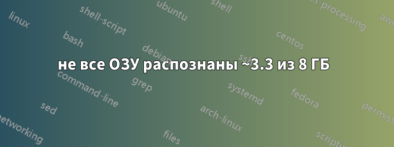 не все ОЗУ распознаны ~3.3 из 8 ГБ 