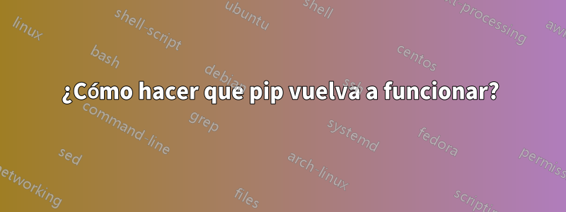 ¿Cómo hacer que pip vuelva a funcionar?