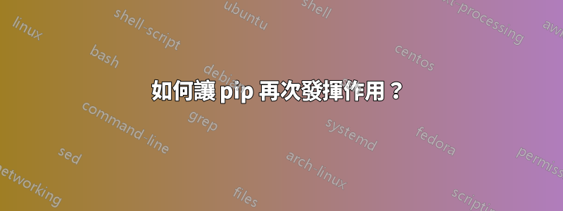 如何讓 pip 再次發揮作用？