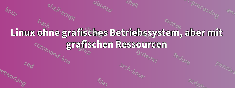 Linux ohne grafisches Betriebssystem, aber mit grafischen Ressourcen