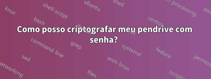 Como posso criptografar meu pendrive com senha? 