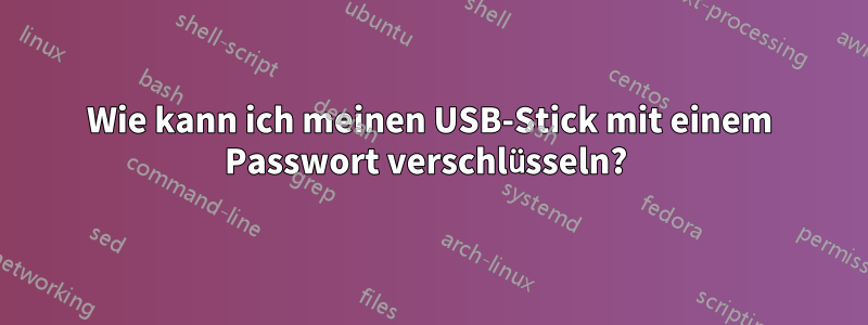 Wie kann ich meinen USB-Stick mit einem Passwort verschlüsseln? 