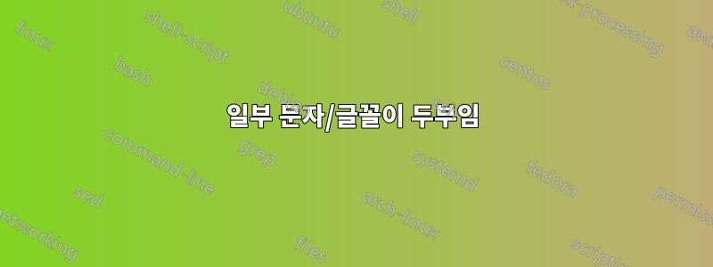 일부 문자/글꼴이 두부임