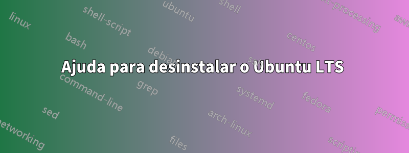 Ajuda para desinstalar o Ubuntu LTS