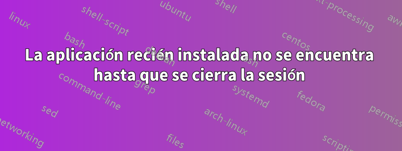 La aplicación recién instalada no se encuentra hasta que se cierra la sesión