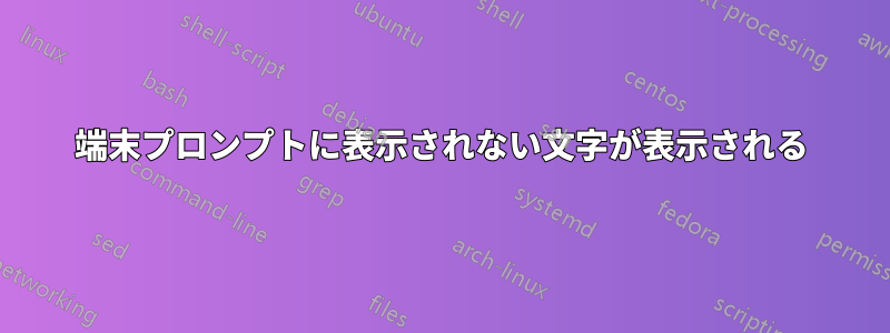 端末プロンプトに表示されない文字が表示される