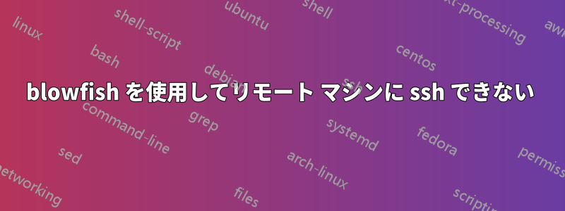 blowfish を使用してリモート マシンに ssh できない