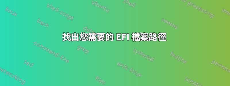 找出您需要的 EFI 檔案路徑