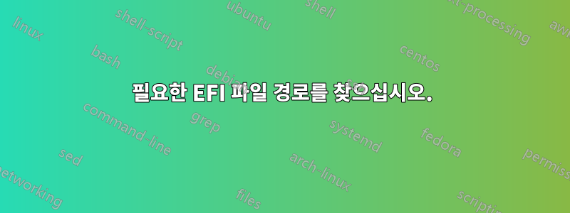 필요한 EFI 파일 경로를 찾으십시오.