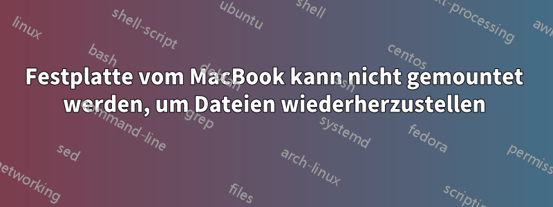 Festplatte vom MacBook kann nicht gemountet werden, um Dateien wiederherzustellen