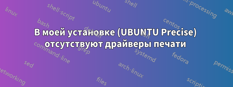 В моей установке (UBUNTU Precise) отсутствуют драйверы печати