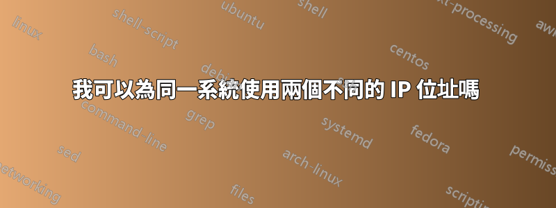 我可以為同一系統使用兩個不同的 IP 位址嗎