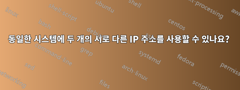 동일한 시스템에 두 개의 서로 다른 IP 주소를 사용할 수 있나요?