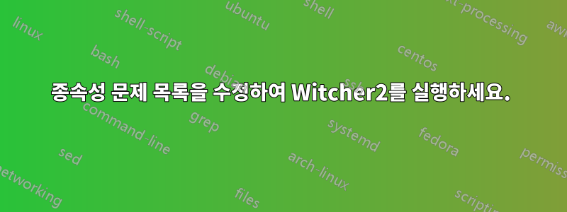 종속성 문제 목록을 수정하여 Witcher2를 실행하세요.