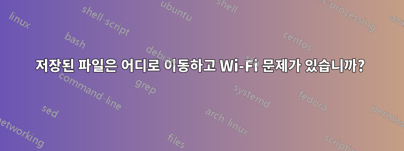 저장된 파일은 어디로 이동하고 Wi-Fi 문제가 있습니까?