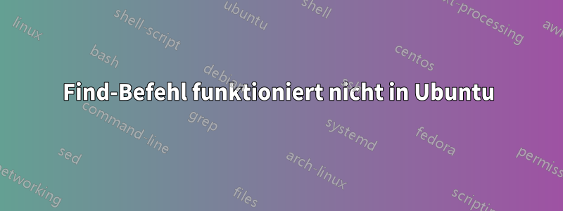 Find-Befehl funktioniert nicht in Ubuntu